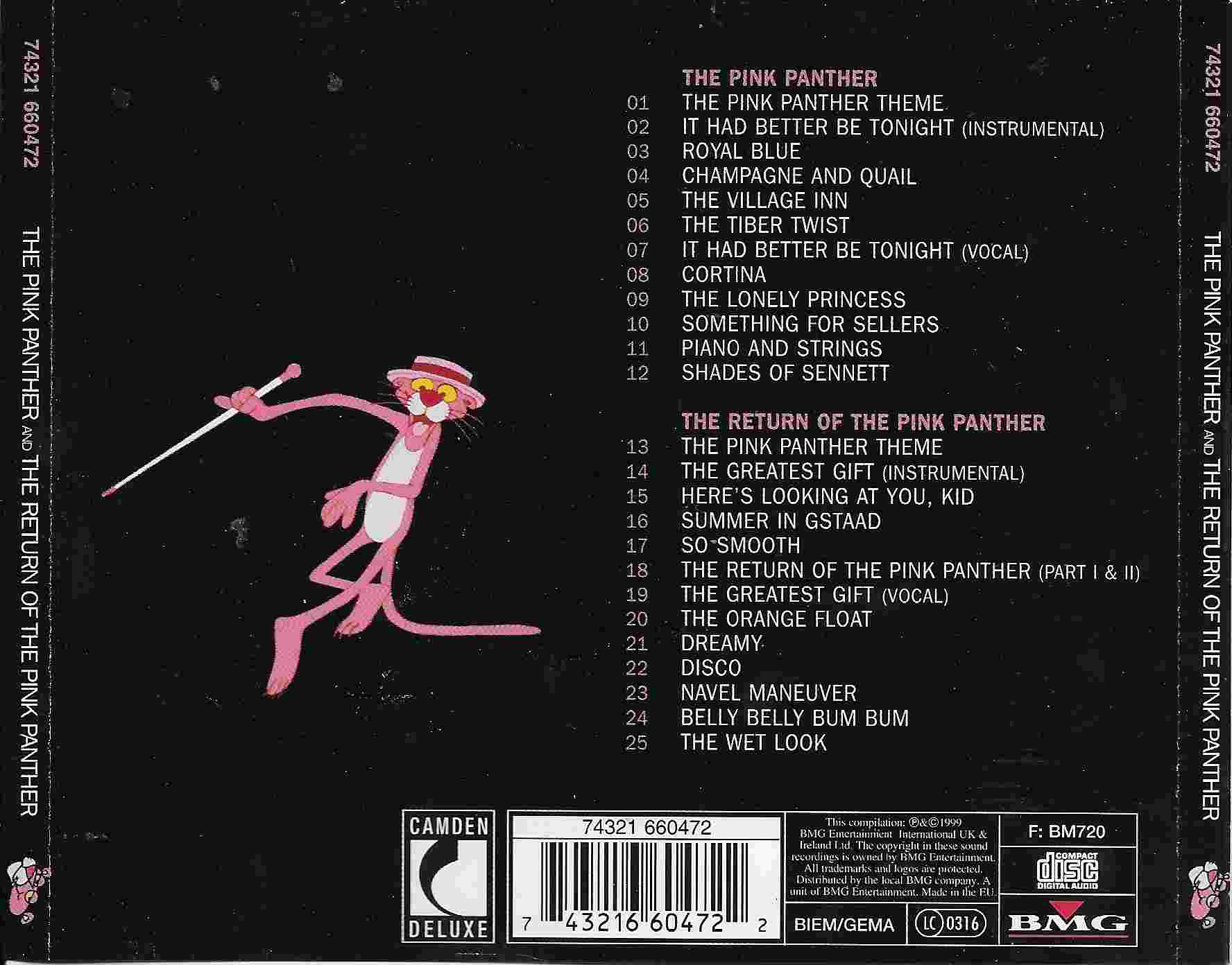 Picture of BM 720 The Pink Panther / The return of the Pink Panther by artist Henry Mancini from ITV, Channel 4 and Channel 5 library